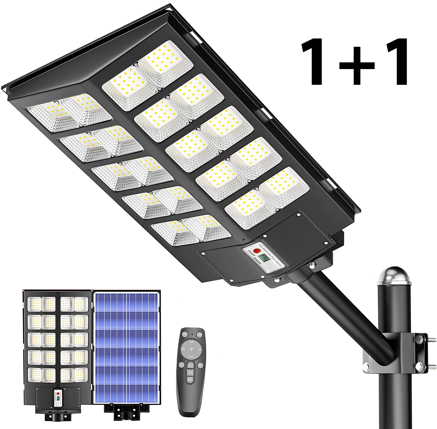Lampa LED solarna uliczna 1+1 1500W 